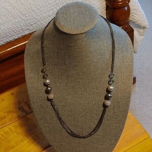 RMN Roman Company Signed Vintage Multi strand Beaded Necklace